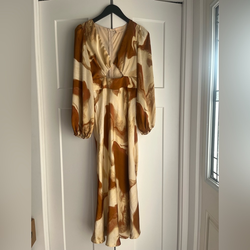Sage + Paige Marble Print Cutout Midi Dress – Size Small (Worn Once)